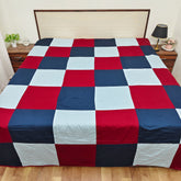 Reversible Cotton Dohar Blanket – Lightweight All-Season Comfort, 100% Pure Cotton, Perfect for Single & Double Beds, Ideal for Festive Gifting, Royal Trio Checkered