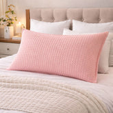 Soft Waffle Fabric Cushion Cover – Decorative Cushion Case for Sofa, Bedroom & Living Room | Peach | Pack of 1