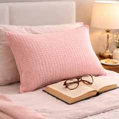 Soft Waffle Fabric Cushion Cover – Decorative Cushion Case for Sofa, Bedroom & Living Room | Peach | Pack of 1