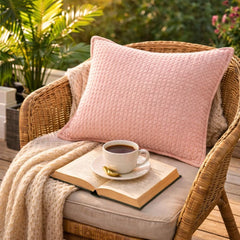Soft Waffle Fabric Cushion Cover – Decorative Cushion Case for Sofa, Bedroom & Living Room | Peach | Pack of 1