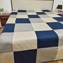 Reversible Cotton Dohar Blanket – Lightweight All-Season Comfort, 100% Pure Cotton, Perfect for Single & Double Beds, Ideal for Festive Gifting, Elegant Block Pattern