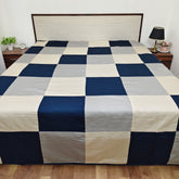 Reversible Cotton Dohar Blanket – Lightweight All-Season Comfort, 100% Pure Cotton, Perfect for Single & Double Beds, Ideal for Festive Gifting, Elegant Block Pattern