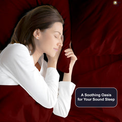 Premium 100% Cotton 4-Piece Bed Sheet Set | 400 TC | Flat Sheet, Elastic Fitted Sheet & 2 Pillow Covers | 10-Inch Deep Pocket (Burgundy)