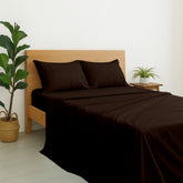 Luxury Giza Cotton 4-Piece Bed Sheet Set | Ultra-Soft & Breathable | Extra Deep 10-Inch Pocket Fitted Sheet, Flat Sheet & 2 Pillow Covers (Chocolate)