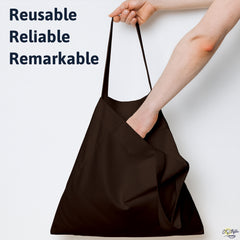 Chocolate Cotton Tote Bag 13 x 15 Inch – Reusable Eco-Friendly Canvas Shopping, Travel & Daily Carry Bag