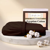 Premium 100% Cotton Fitted Bedsheet | Soft & Cooling Hotel-Quality Sheet | 10-Inch Deep Pocket, All-Round Elastic (Chocolate)