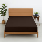 Premium 100% Cotton Fitted Bedsheet | Soft & Cooling Hotel-Quality Sheet | 10-Inch Deep Pocket, All-Round Elastic (Chocolate)