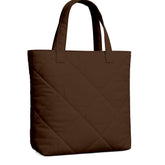 Chocolate Microfiber Quilted Tote Bag 13 x 15 Inch – Lightweight, Durable Shoulder Bag for Shopping, Travel & Daily Use