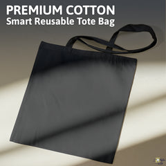 Dark Grey Cotton Tote Bag 13 x 15 Inch – Reusable Eco-Friendly Canvas Shopping, Travel & Daily Carry Bag