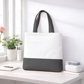 Premium Quality 100% Cotton Tote Bag 13 x 15 Inch – Reusable Eco-Friendly Canvas Shopping, Travel & Daily Carry Bag (Dark Grey/White)