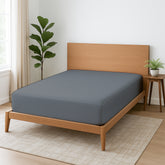 Premium Microfiber Fitted Bedsheet | 10-Inch Deep Pocket, All-Round Elastic | Wrinkle, Fade & Stain Resistant (Dark Grey)