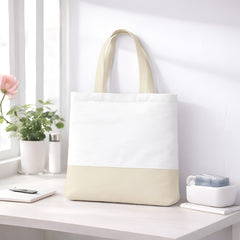 Premium Quality 100% Cotton Tote Bag 13 x 15 Inch – Reusable Eco-Friendly Canvas Shopping, Travel & Daily Carry Bag (Ivory/White)