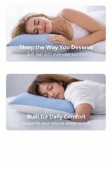 Microfiber Filled Bed Pillows for Sleeping | Takiya Combo Set of 2 for Bed Room | Super Soft Pillow Fillers for Back, Side, and Stomach Sleepers, Light Blue