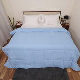 Luxurious Giza Egyptian Cotton Down Alternative AC Comforter | All-Season Soft Duvet Insert | Lightweight Warmth (Light Blue)