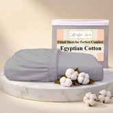 Premium 100% Cotton Fitted Bedsheet | Soft & Cooling Hotel-Quality Sheet | 10-Inch Deep Pocket, All-Round Elastic (Light Grey)