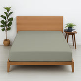Premium 100% Cotton Fitted Bedsheet | Soft & Cooling Hotel-Quality Sheet | 10-Inch Deep Pocket, All-Round Elastic (Light Grey)