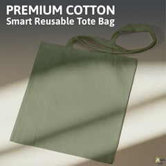 Sage Cotton Tote Bag 13 x 15 Inch – Reusable Eco-Friendly Canvas Shopping, Travel & Daily Carry Bag
