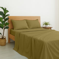 Luxury Giza Cotton 4-Piece Bed Sheet Set | Ultra-Soft & Breathable | Extra Deep 10-Inch Pocket Fitted Sheet, Flat Sheet & 2 Pillow Covers (Taupe)