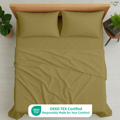 Luxury Giza Cotton 4-Piece Bed Sheet Set | Ultra-Soft & Breathable | Extra Deep 10-Inch Pocket Fitted Sheet, Flat Sheet & 2 Pillow Covers (Taupe)