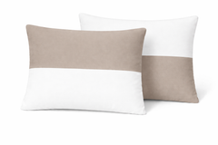 Microfiber Filled Bed Pillows for Sleeping | Takiya Combo Set of 2 for Bed Room | Super Soft Pillow Fillers for Back, Side, and Stomach Sleepers, Taupe