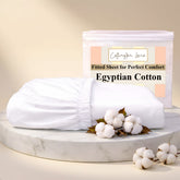 Premium 100% Cotton Fitted Bedsheet | Soft & Cooling Hotel-Quality Sheet | 10-Inch Deep Pocket, All-Round Elastic (White)
