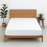 Premium 100% Cotton Fitted Bedsheet | Soft & Cooling Hotel-Quality Sheet | 10-Inch Deep Pocket, All-Round Elastic (White)