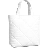 White Microfiber Quilted Tote Bag 13 x 15 Inch – Lightweight, Durable Shoulder Bag for Shopping, Travel & Daily Use