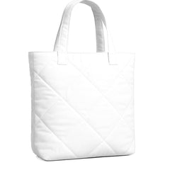 White Microfiber Quilted Tote Bag 13 x 15 Inch – Lightweight, Durable Shoulder Bag for Shopping, Travel & Daily Use