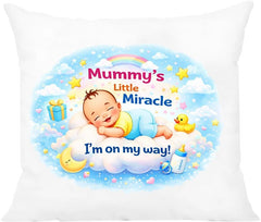 Baby Theme Printed Cushion Cover 1 Pc | Mummy’s Little Miracle Design | Microfiber Cushion Cover