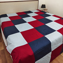 Reversible Cotton Dohar Blanket – Lightweight All-Season Comfort, 100% Pure Cotton, Perfect for Single & Double Beds, Ideal for Festive Gifting, Royal Trio Checkered