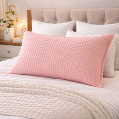 Soft Waffle Fabric Cushion Cover – Decorative Cushion Case for Sofa, Bedroom & Living Room | Peach | Pack of 1