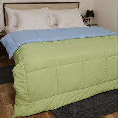 Luxurious Down Alternative Reversible Comforter | All-Season Warmth 1 PC Reversible Comforter Set | 100% Microfiber Cover | Down Fiber Duvet Insert | Sage/Light Blue