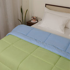 Luxurious Down Alternative Reversible Comforter | All-Season Warmth 1 PC Reversible Comforter Set | 100% Microfiber Cover | Down Fiber Duvet Insert | Sage/Light Blue
