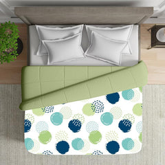 Reversible Microfiber Dohar Blanket – Lightweight All-Season Comfort, Ultra-Soft Microfiber, Perfect for Single & Double Beds, Ideal for Festive Gifting, Circle Pop & Sage