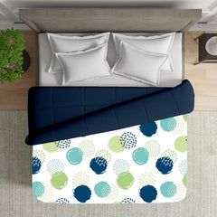 Reversible Microfiber Dohar Blanket – Lightweight All-Season Comfort, Ultra-Soft Microfiber, Perfect for Single & Double Beds, Ideal for Festive Gifting, Circle Pop & Navy Blue