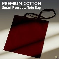 Burgundy Cotton Tote Bag 13 x 15 Inch – Reusable Eco-Friendly Canvas Shopping, Travel & Daily Carry Bag