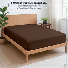Premium Microfiber Fitted Bedsheet | 10-Inch Deep Pocket, All-Round Elastic | Wrinkle, Fade & Stain Resistant (Chocolate)