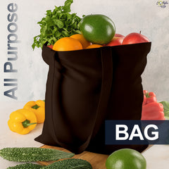 Chocolate Cotton Tote Bag 13 x 15 Inch – Reusable Eco-Friendly Canvas Shopping, Travel & Daily Carry Bag