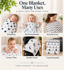 6-Pack Baby Muslin Swaddle Blankets – 100% Muslin Cotton, Soft & Breathable Receiving Blankets