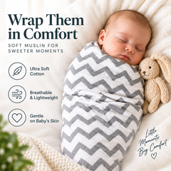 6-Pack Baby Muslin Swaddle Blankets – 100% Muslin Cotton, Soft & Breathable Receiving Blankets