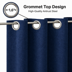 Cottington Lane Blackout Curtains for Door And Window Set of 2 | 7 Feet Navy Blue | Thermal Insulated Heavy Fabric | Room Darkening Eyelet Curtains for Living Room & Bedroom