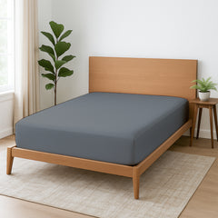 Premium Microfiber Fitted Bedsheet | 10-Inch Deep Pocket, All-Round Elastic | Wrinkle, Fade & Stain Resistant (Dark Grey)