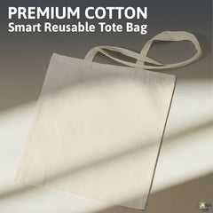 Ivory Cotton Tote Bag 13 x 15 Inch – Reusable Eco-Friendly Canvas Shopping, Travel & Daily Carry Bag
