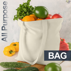 Ivory Cotton Tote Bag 13 x 15 Inch – Reusable Eco-Friendly Canvas Shopping, Travel & Daily Carry Bag