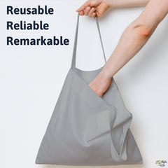 Light Grey Cotton Tote Bag 13 x 15 Inch – Reusable Eco-Friendly Canvas Shopping, Travel & Daily Carry Bag