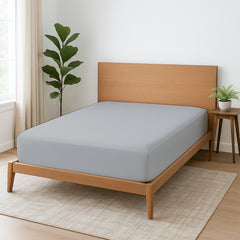 Premium Microfiber Fitted Bedsheet | 10-Inch Deep Pocket, All-Round Elastic | Wrinkle, Fade & Stain Resistant (Light Grey)