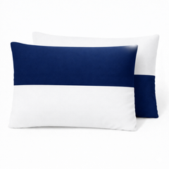 Microfiber Filled Bed Pillows for Sleeping | Takiya Combo Set of 2 for Bed Room | Super Soft Pillow Fillers for Back, Side, and Stomach Sleepers, Navy Blue