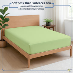 Premium Microfiber Fitted Bedsheet | 10-Inch Deep Pocket, All-Round Elastic | Wrinkle, Fade & Stain Resistant (Sage)