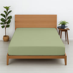 Premium 100% Cotton Fitted Bedsheet | Soft & Cooling Hotel-Quality Sheet | 10-Inch Deep Pocket, All-Round Elastic (Sage)