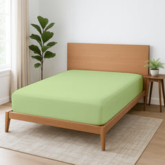 Premium Microfiber Fitted Bedsheet | 10-Inch Deep Pocket, All-Round Elastic | Wrinkle, Fade & Stain Resistant (Sage)